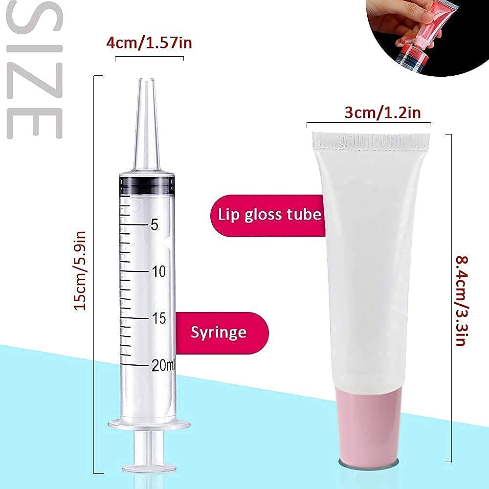 Lip Gloss Tubes - 100 Pack 10ml with Pink & Blue Caps | Perfect for DIY Projects