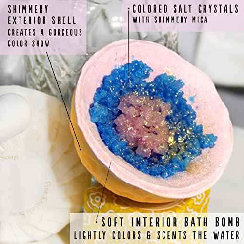 Hallu Bora Bora Geode Bath Bomb, Pack of 6.
