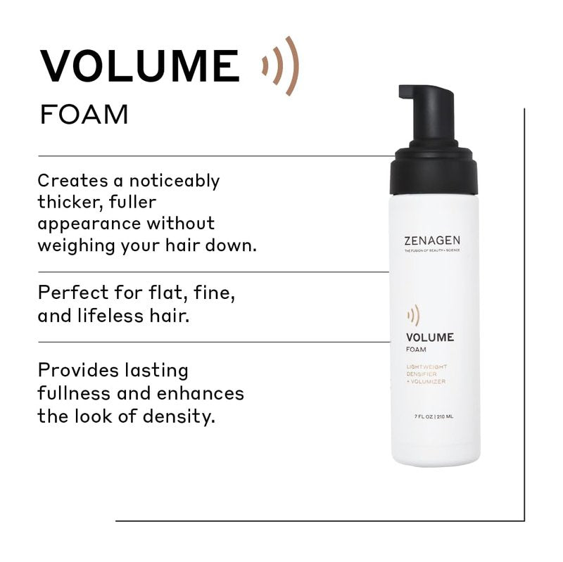 ZENAGEN Volume Foam - Lightweight Hair Densifier & Volumizer for All Hair Types | Nourishing, Non-Greasy Formula