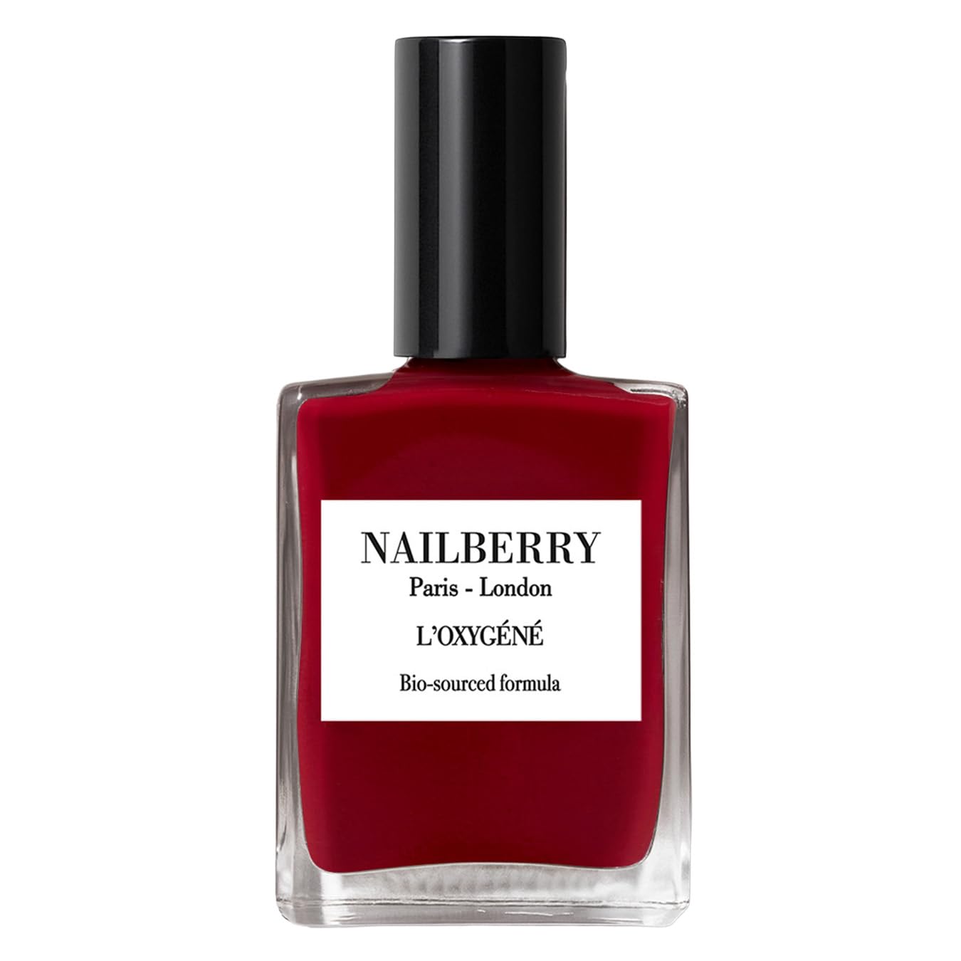 Nailberry L'Oxygéné Oxygenated Nail Lacquer | Le Temps des Cerises | Deep Red Burgundy Opaque | UV Protected Long-Wear Nail Polish | 12-Free | Vegan | Certified Halal | Cruelty & Gluten Free | 15 ml