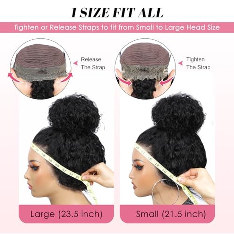 Beluck Hidden Strap Drawstring Wig 360 Lace Front Wigs Human Hair Pre Plucked Pre Cut, 200 Density Glueless Body Wave Frontal 360 Full Lace Human Hair Wigs, HD Lace Front Wigs 16 Inch