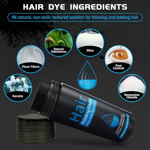 Aliver Hair Fibers for Thinning Hair - Black - 27.5Gr,Undetectable Natural Formula, Thicker Fuller Hair in 15 Seconds, Conceals Hair Loss, Look Younger, for Men & Women Patchy Bald Spot,Crown