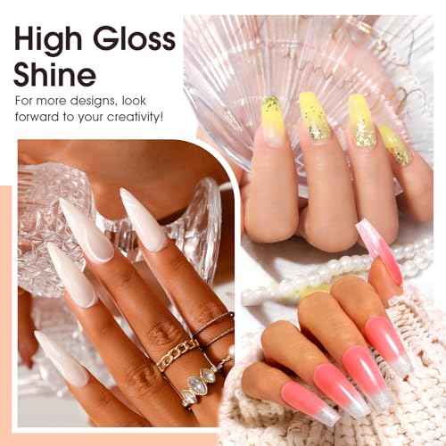 ROSALIND Poly Nail Gel Set, 8 Colors 10g Mini Poly Extension Gel Nail Set, Neon Yellow All Seasons Poly Nail Gel Kit Builder Neon Gel Fall Colors Halloween Poly Holiday Nail Art Design Gift