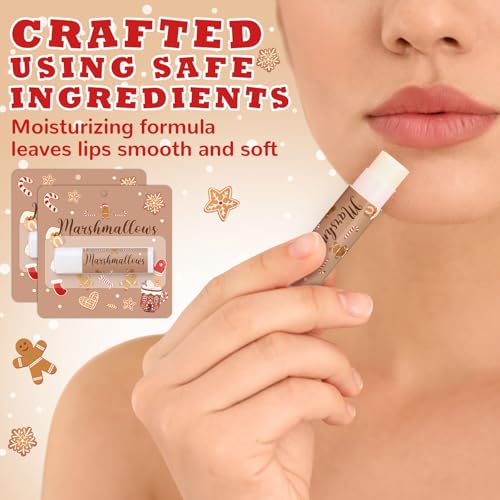 24 Pcs Hot Cocoa Bar Flavor Lip Balms Bulk Hot Chocolate Coffee Bar Supplies for Guest Lip Balm Gift Set Travel Size Lipstick Winter Baby Shower Christmas Birthday Favors Decorations