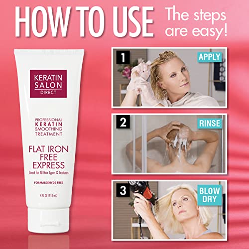 Keratin Salon Direct Treatment - Salon Quality, No Flat Iron Needed (4 oz)