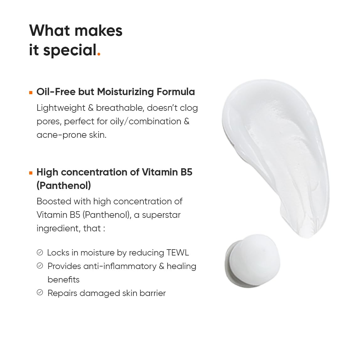 Minimalist Panthenol (Vitamin B5) Moisturizer for Oily & Acne Prone Skin | Hydrates skin & Repairs Damage | For Women & Men | 1.7 Oz / 50 gm