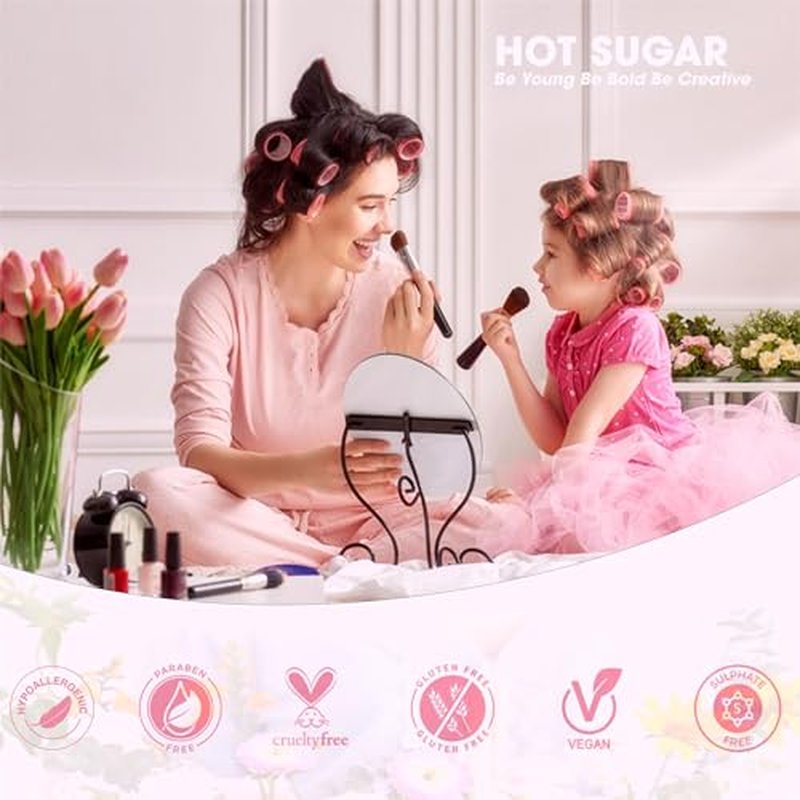 Hot Sugar Makeup Kit for Girls, Kids Makeup Set with Unicorn Train Case Includes Eyeshadow Palette, Blush, Lipstick, Lip Pencil, Eye Pencil