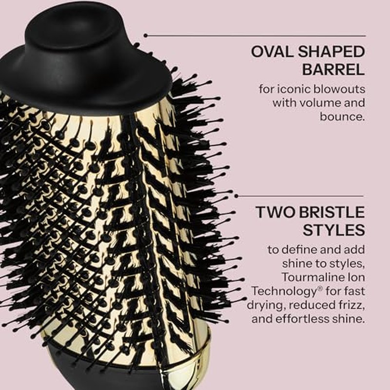HOT TOOLS 24K Gold Blow Dryer Brush - Hot Air Brush for Salon-Worthy Volume in One Step - Volumizer with 24K Gold Technology for Fast Styling & Long-Lasting Results
