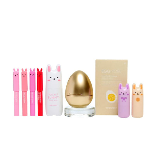 TONYMOLY Big Bunny Easter Basket Gift Set – K-Beauty Skincare with Pocket Bunny Mist, Perfume Bars, Fruity Lip Gloss & Skincare for Teens, Mom & Beauty Lovers