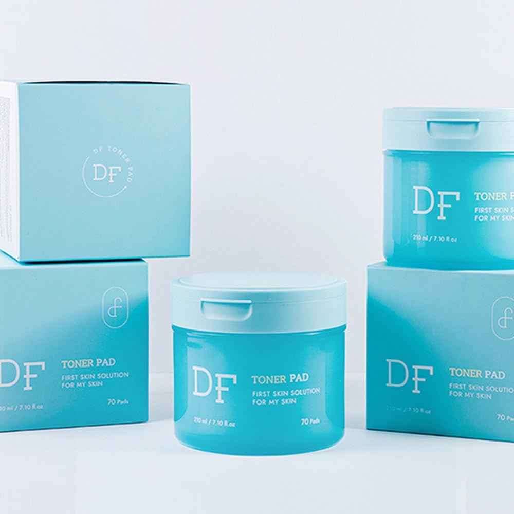 DFRAU Vegan Toner Pads for Face, Toner Pad Korean for Exfoliation, Soothing Brightening and Pore Care with Niacinamide, Centella Asiatica and Ginseng (70 Pads)