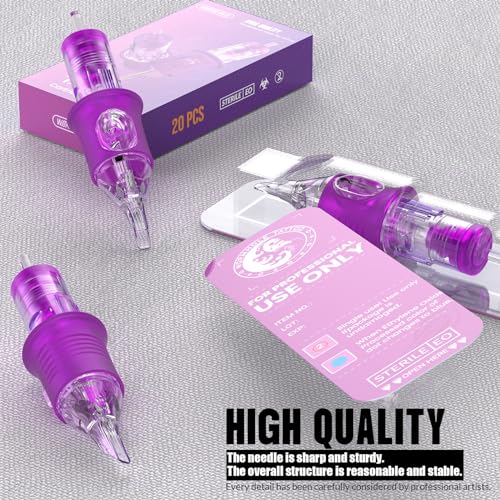 Tattoo Needles, Wormhole Tattoo Cartridge Needles 20pcs 7M1 Disposable Tattoo Needle Cartridges Stack Magnum for Rotary Tattoo Machine Gun Cartridge Machine Permanent Makeup (1007M1)