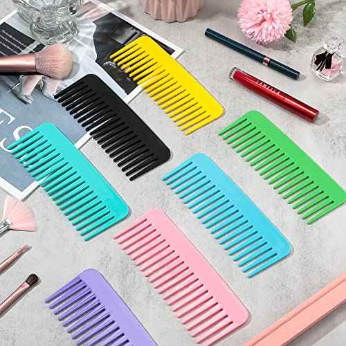Meanplan 42 Pcs Wide Tooth Large Hair Detangling Comb for Curly Long Hair Dry Wet No Handle Detangler Styling Shampoo Comb for Women Men Kids Christmas Charity Operation Gifts