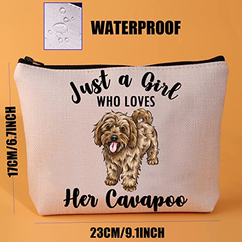 JYTAPP Cavapoo Makeup Bag Animal Lover Gifts Just A Girl Who Loves Her Cavapoo Cosmetic Bag Cavapoo Zipper Pouch Bag