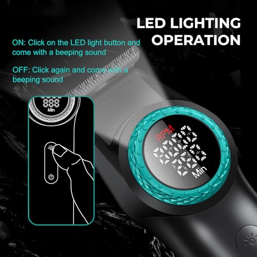 VGR 977 Professional Hair Trimmer Hair Clippers for Men, 8000rpm T-Blade Trimmer Zero Gapped Cordless Barber Clippers, Rechargeable Edgers Clippers with LED Display(Black)