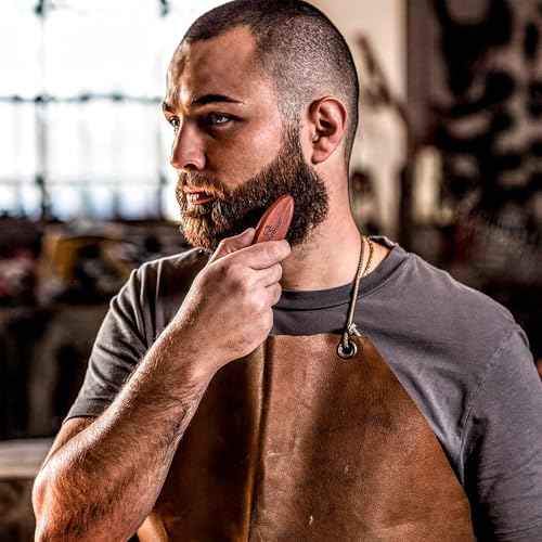 ZilberHaar - Pocket Mustache and Beard Brush - Soft Boar Bristles and Pearwood - Perfect Grooming Tool for Men - Relieves Itch, Works with all Beard Balms and Beard Oils - Made in Europe