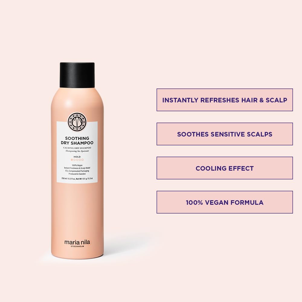 Maria Nila, Soothing Dry Shampoo, Hold 1/5, Freshens up Greasy Hair & Soothing for Scalp, 100% Vegan & Sulfate/Paraben free, 6.9 Fl Oz