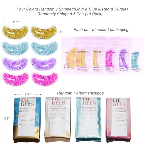 10Pack Under Eye Patches for Puffy Eyes, Reusable Ice Gel Eye Pad Cooling Eye Patch Hot Cold Therapy Eye Mask