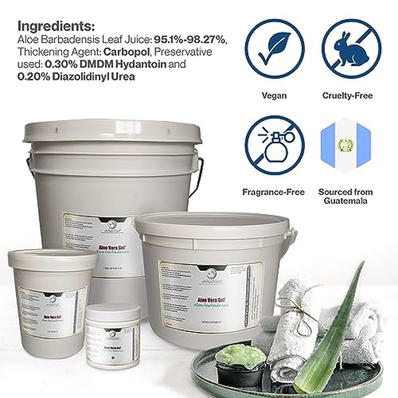 uh*Roh*Muh 100% Pure Aloe Vera Gel - Thick, Natural Aloe Vera Gel for Face, Hair & Skin | Aloe Gel Sourced from Guatemala & Packaged in USA 1Gal (Net Wt: 3.7 kg / 8.2 lbs)