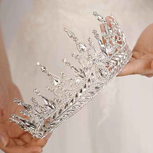 JWICOS Baroque Queen Crown for Women Rhinestone Crystal Wedding Crown Tiara and Crown for Costume Party Photography Wedding
