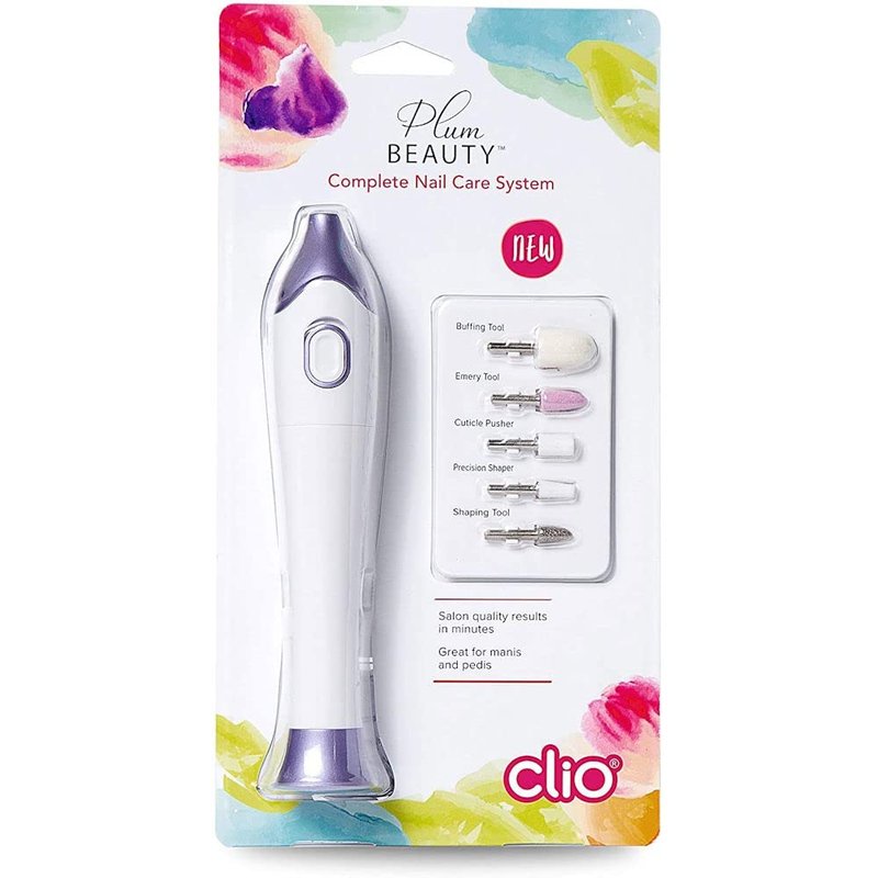 Plum Beauty Total Nail Care System, Complete Nail Care, Shaping, Pecision Shaper, Cuticle Pusher, Buffing & Emery Tools, Manicure & Pedicure KitF