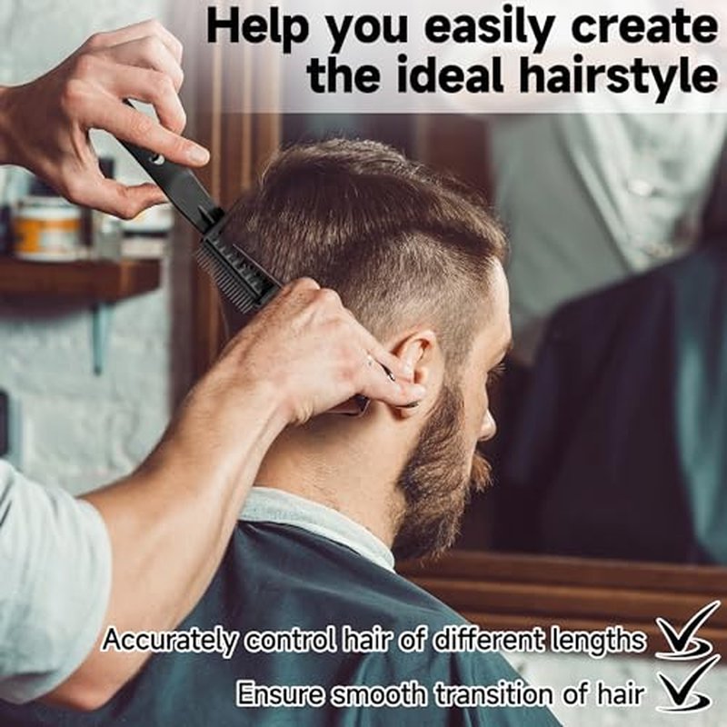2 Pcs Blend Friend Fade Comb, Barber Fade Comb, fade comb for men haircut, Uitable for Home, Salon Use, Compatible With all Hair Clippers Barber Accessories (Black)