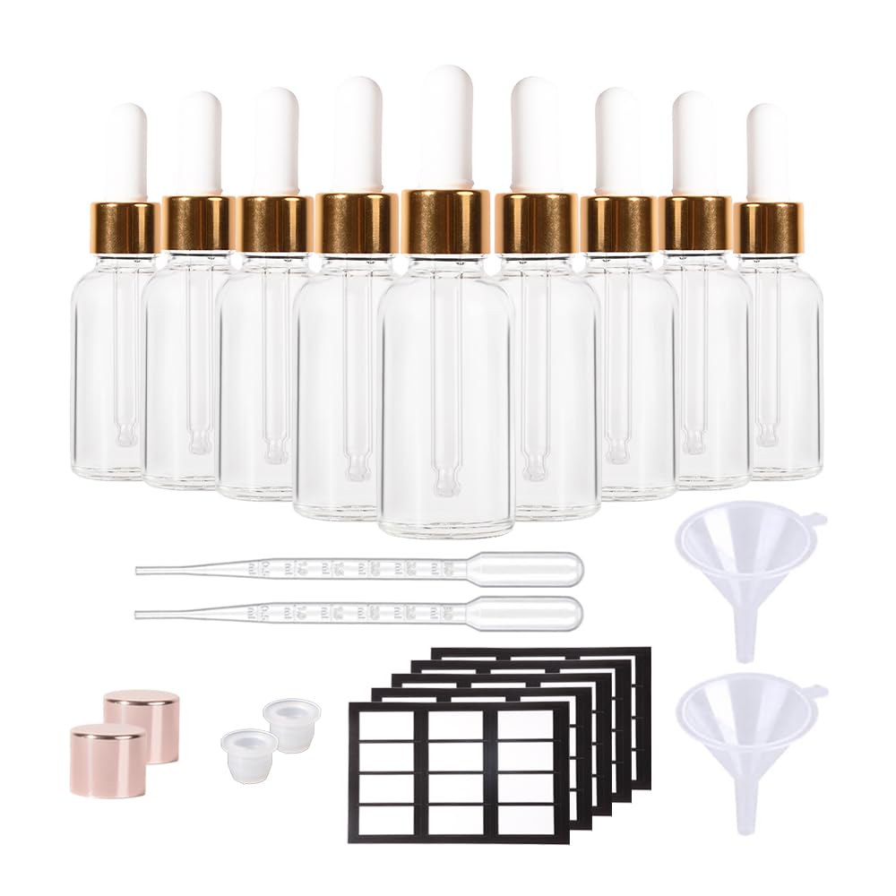 StellaCare 48 Pack,1oz Dropper Bottle for Essential Oils,Amber Oil Bottles for Hair,Small Travel Containers Tincture Bottles