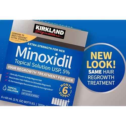 Kirkland Minoxidil 5% for Men, Topical Solution Extra Strength Hair Regrowth Treatment, 6 Months Supply, Total 12 Fl Oz, Dropper Applicator, Exclusive 2 MicroFiber Cleaning Cloths and Comb Included