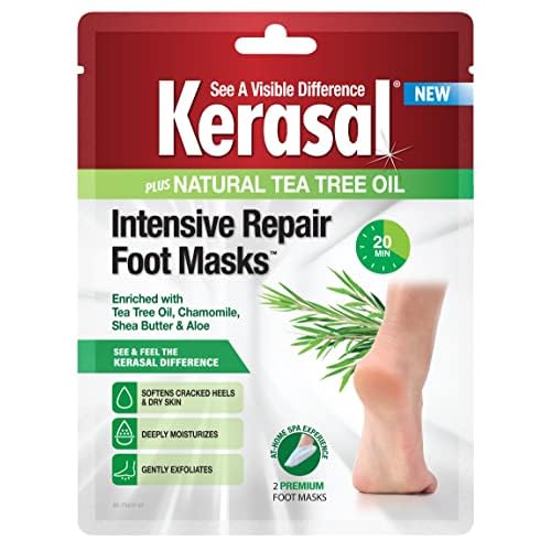 Kerasal Intensive Repair Foot Mask Foot Mask for Cracked Heels and Dry Feet, Single ( Pair), 1 Count