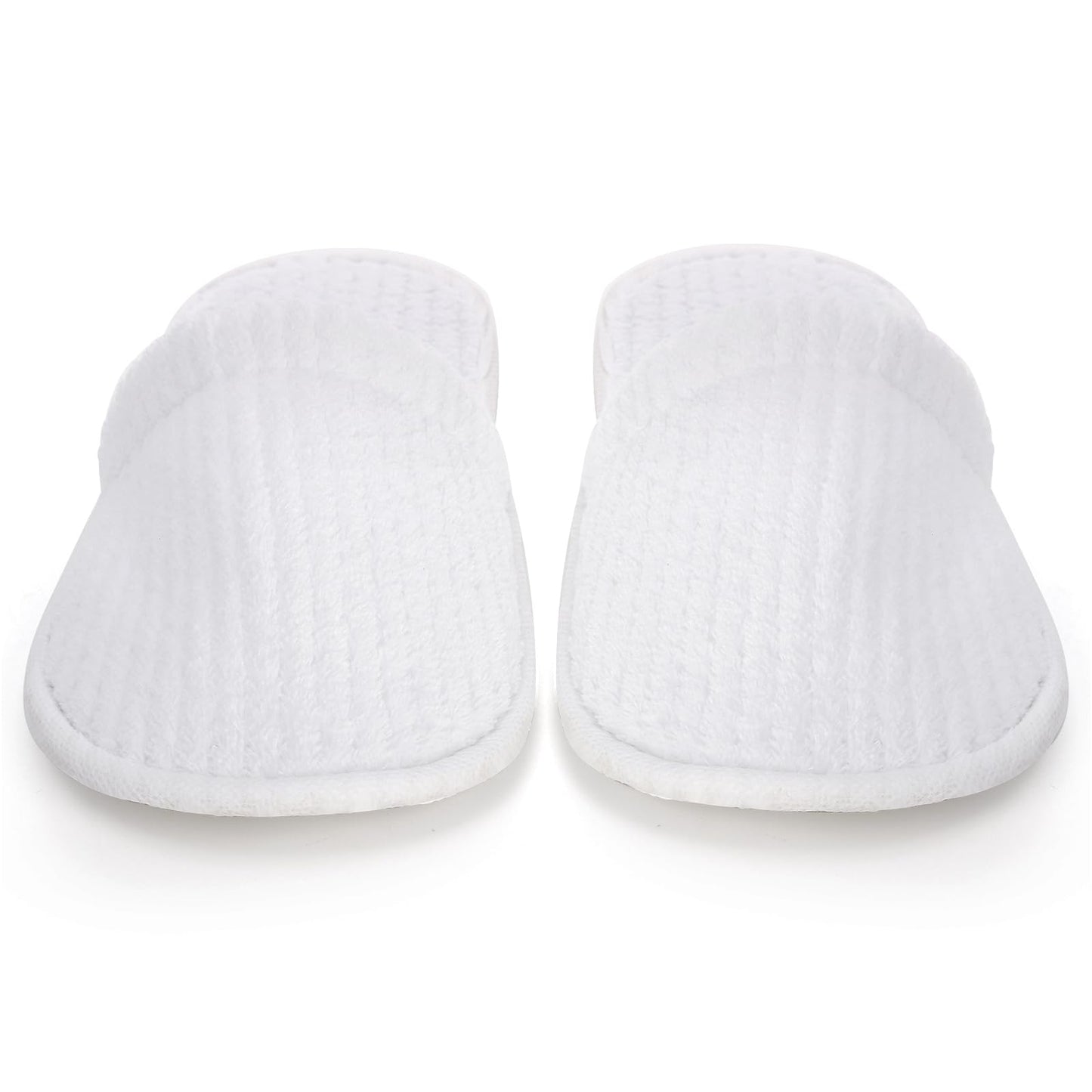 Frcctre 20 Pairs White Disposable Slippers, Closed Toe Soft Coral Fleece SPA Slippers for Women and Men, Comfortable Non-Slip Disposable Slipper for Travel Guests Hotel Home Salon
