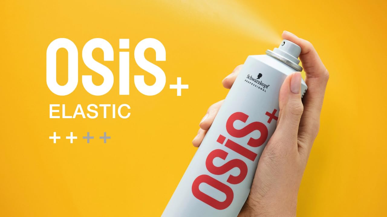 OSiS+ Elastic Light Hold Hairspray 9oz - |Lightweight Brushable Hold | Heat Protection and Shine for All Hair Types