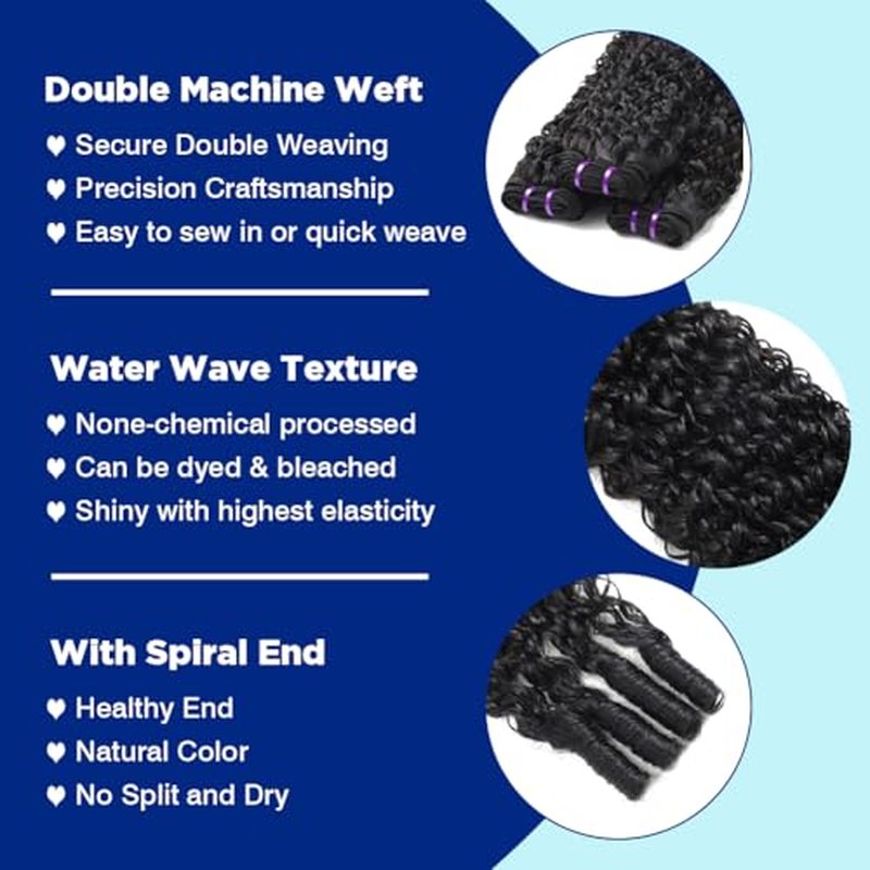 Younsolo Burmese Curly Bundles Human Hair 16 18 20 Inch 14A Curly Bundles Human Hair 100% Unprocessed Wet and Wavy 3 Bundles 3c4a Burmese Curly Water Wave with Spiral End Hair Extensions Natural Black