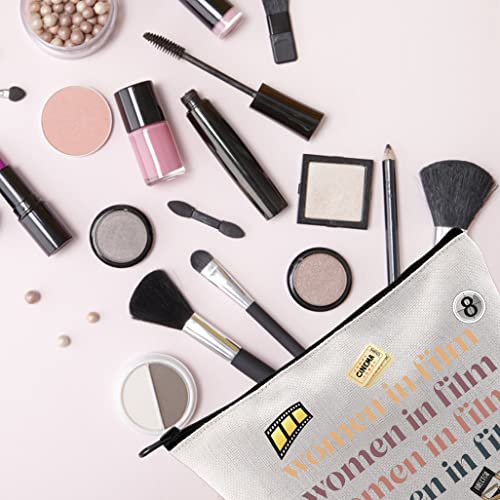 TSOTMO Female Filmmaker Gift Women in Film Cinema Film Lover Zipper Pouch Makeup Bag (women in film)