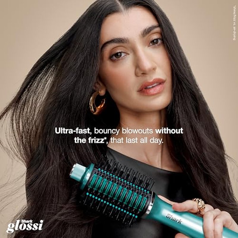 Shark Glossi 2-in-1 Hot Tool and Air Glosser, Ultra-Fast, Ultra-Glossy Blowouts at-Home, Heat-Controlled Ceramic, Curly, Coily, and Color Friendly, Jewel Teal, HT302TL