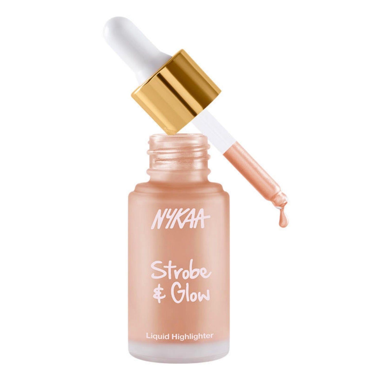 Nykaa Cosmetics Strobe and Glow Liquid Highlighter, Glazed Bronze, 0.67 oz - Highly Pigmented Glow Drops - Makeup Enriched with Gilded Pearls
