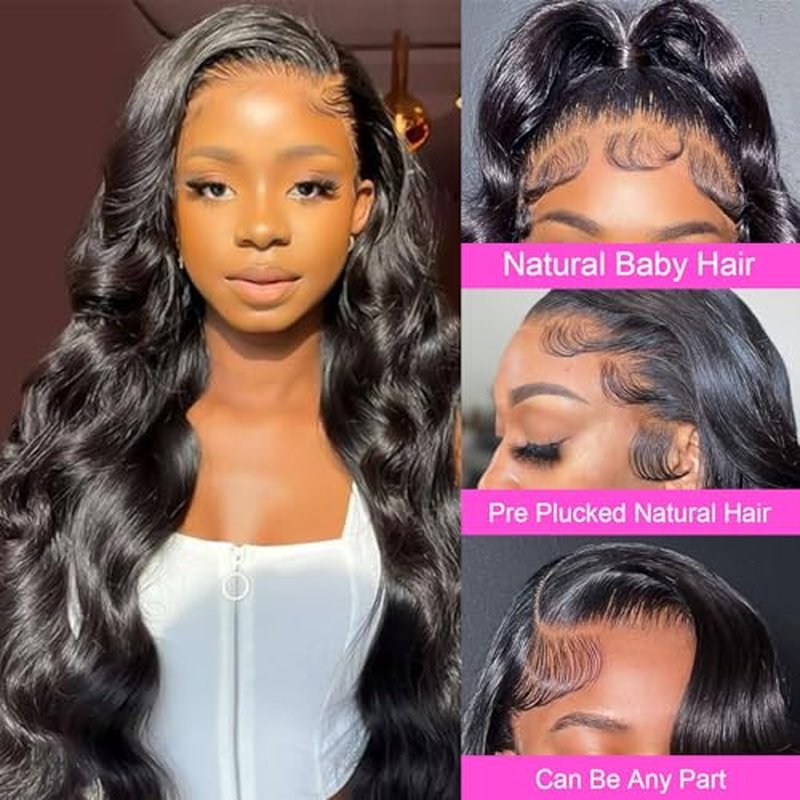 Chesma Body Wave Lace Front Wigs Human Hair 13x4 HD Lace Front Wigs Human Hair Pre Plucked Body Wave Glueless Frontal Wigs Human Hair 180 Density with Baby Hair (22 inch)