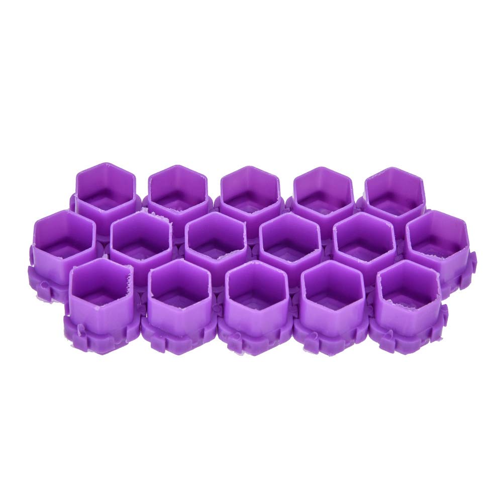 200Pcs Tattoo Ink Cups, Tattoo Ink Cups Honeycomb Shape for Tattooing, Multiple Color Pigment Holder Cups Caps for Tattoo Artists(Purple)