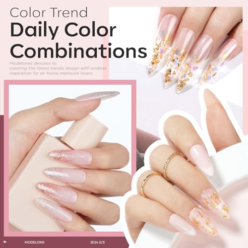 modelones Builder Nail Gel, 2 Pcs Clear and Cover Nude Builder Nail Polish, 8-in-One Apex Building Thickening Strengthener Extension Rubber Color Base Gel for DIY Home Salon Gifts LED Lamp Cured 10ml