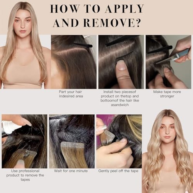 Tape in Hair Extensions,Real Human Hair Extension,Brown Human Hair 24 inch 20pcs 50g,Thick Ends Straight Seamless, Invisible Tape in Hair Extensions Human Hair