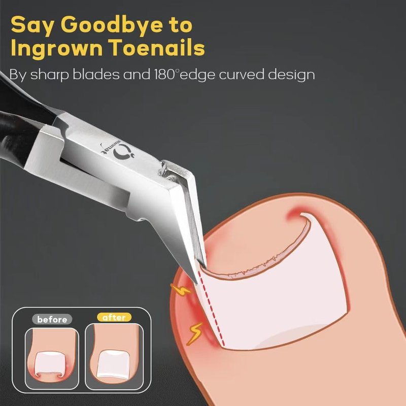 Toe Nail Clipper for Ingrown or Thick Toenails,Toenails Trimmer and Professional Toenail Nipper for Seniors with Stainless Steel Surper Sharp Blades (Podiatrist Nail Clippers Set)