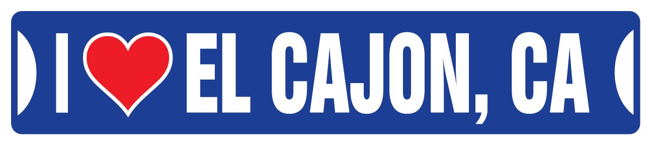 I Love EL Cajon, California Street Sign ca City State us Wall Road décor Gift