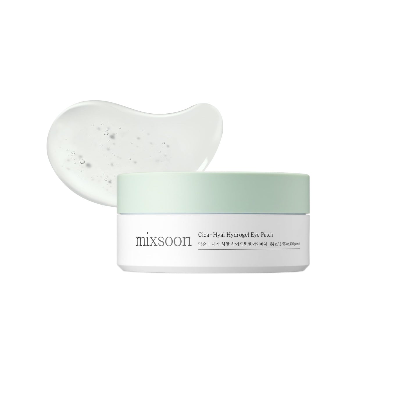 mixsoon Cica-Hyal Eye Patch - Soothing, Hydrating and Cooling Hydrogel Eye Patches, Gentle Care for Tired Eyes 84 g / 2.84 fl.oz. (30 pairs) Korean Glass Skin Care