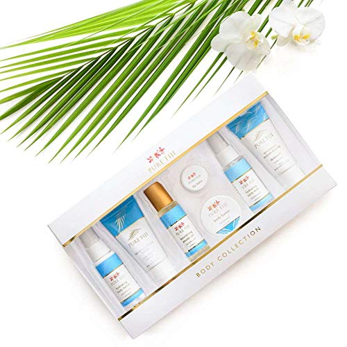 Pure Fiji Body Collection 7pacs- Bath and Body Gift Set Include - Body Mist,Coconut Crush, Body Oil, Body Butter, Soap, Body Lotion, Hand Creme - Travel Size, Scent Coconut