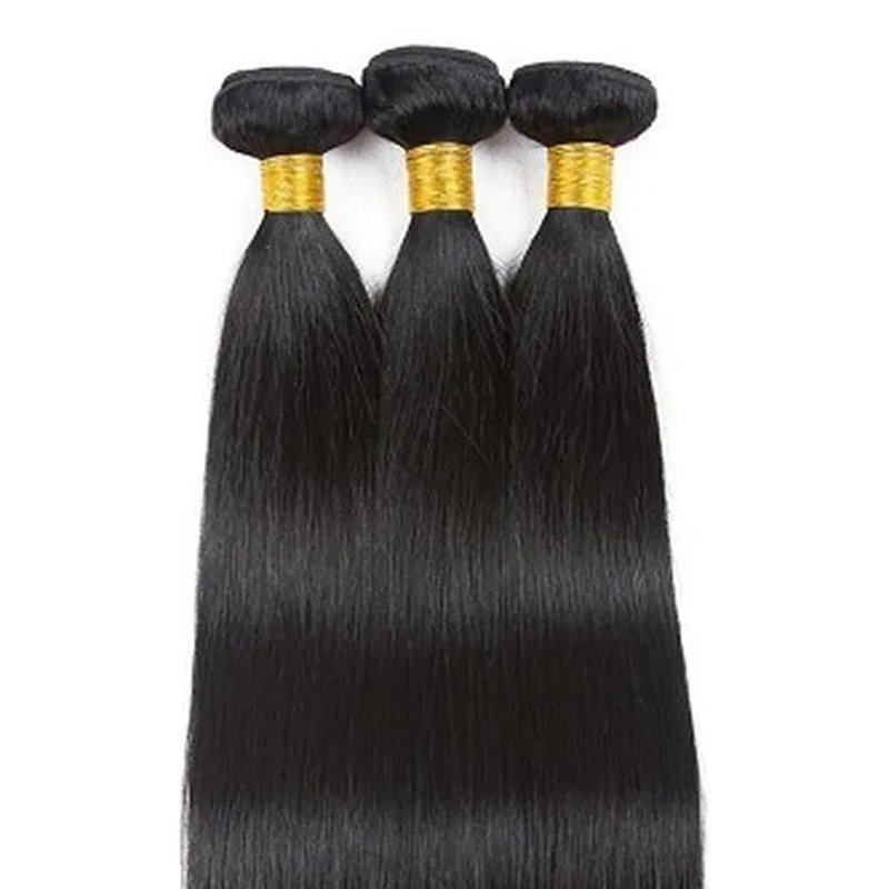 Straight Bundles Human Hair Natural Black Straight Hair Bundles Brazilian Virgin Remy Hair Extensions 12 14 16 Inch Soft And Healthy Double Weft 3 Bundles Hair Weave
