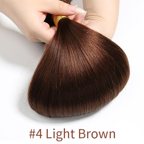 Human Hair Bundles - 18" 20" 22" Straight Brazilian Hair | Chocolate Brown Unprocessed Weave for Black Women