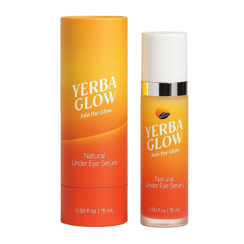 Dark Circle Eye Treatment - Yerba Glow Caffeine Eye Cream for Puffiness & Bags - Under Eye Serum with Hyaluronic Acid, Peptides & Vitamin C - 0.5 oz Natural