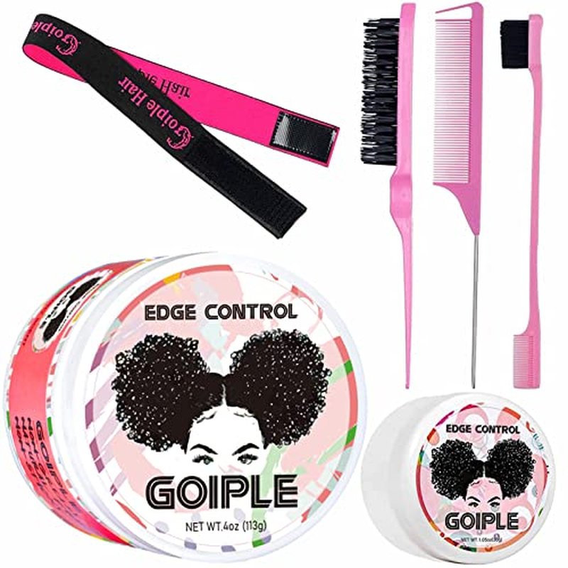 Edge Control Wax for Women Strong Hold Non-greasy Edge Control Smoother Edge Wax, Edge Wax Styling Gel Edge Control for Black Hair No Flaking, White Residue, Shine and Smooth (edge control-6pcs)
