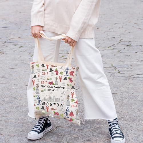 Boston Trip Makeup Bag Boston Souvenir Gift Boston Travel Bag Boston Housewarming Gift Boston Vocation Gifts Massachusetts Gift (Boston tote)