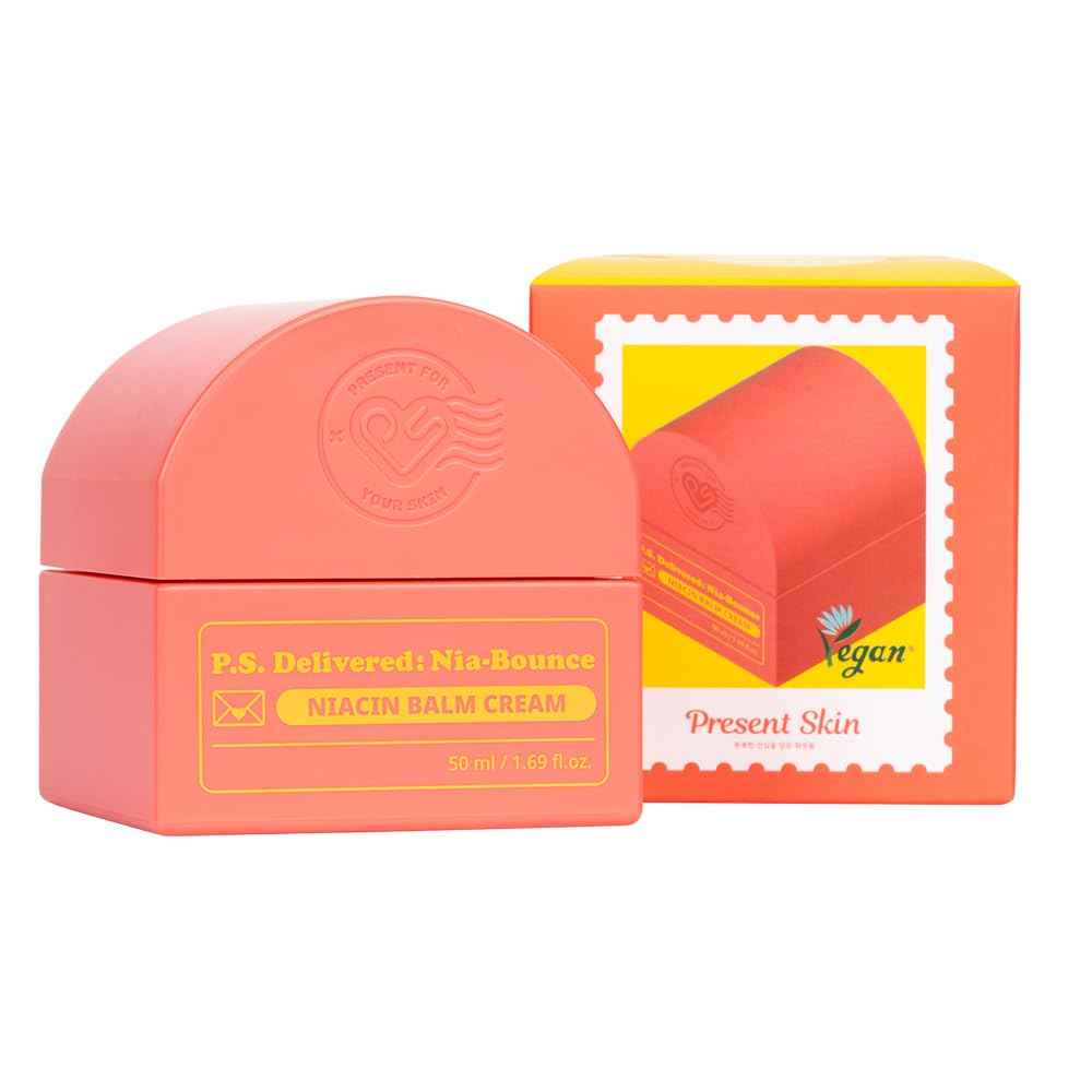 PRESENT SKIN NIA-BOUNCE Face Balm Cream – K-Beauty Korean Skin Care for Elasticity, Glow & Anti-Aging – Vegan Friendly – For Dry & Sensitive Skin, 50ml, 1.69 fl.oz.