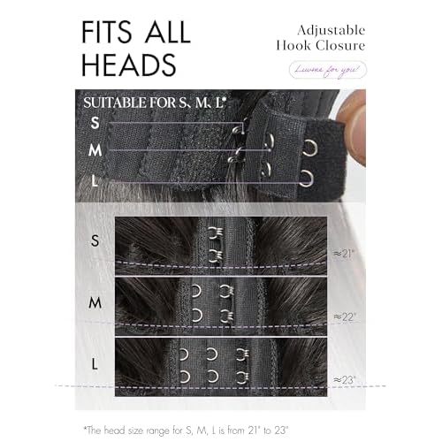 LUVME HAIR 100% Human Hair Wigs Loose Wave Glueless Lace Front 12 Inches, Pre Cut Plucked Hd Lace Short Wig Ready To Go Natural Color Straight Bleached Knots Side Part Black Wigs