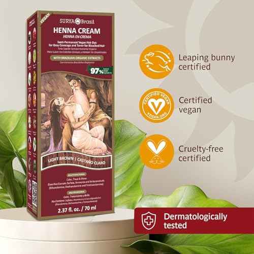 Henna Light Brown Cream Surya Nature, Inc 2.31 oz Cream